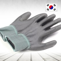 PU팜코팅 회색 10켤레 반코팅 국산정품 작업장갑, M사이즈