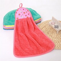 핸드타월 고리 카페 주방 손 수건 고급 타올 산호 양털 가사 청소 걸이식 흡수성 가정용 접시 천 926EA 1, 03 분홍색