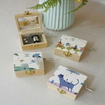 빈티지 장식 데코소품 일러스터수동 오르골 4타입, 스프링