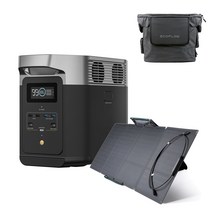 [160W 태양광패널+전용가방 증정]에코플로우 파워뱅크 델타 2 대용량 휴대용 캠핑용 차박 배터리