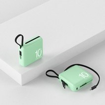블랙박스배터리 차량보조배터리 차량 블랙박스 보조 배터리 2023 10000mAh 휴대용 보조베터리 내장 케이블, 04 green_01 10000mAh
