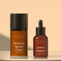 스킨아일랜드 리뉴잉 스피큘 크림+루미네스앰플
