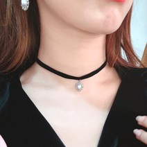 타원 진주 초커 목걸이 여자 여성 학생 데일리 블랙 벨벳 빈티지 앤틱 까메오 핸드메이드 자체제작특가