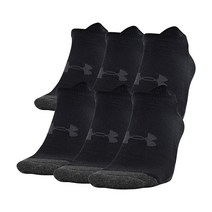 Under Armour 성인용 기능성 테크 노쇼 양말 여러 켤레 블랙, Medium