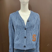 시에로 S 가죽패치 꽈배기니트가디건 SJ4KTF455NA