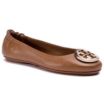 Tory Burch 플랫 슈즈 단화 토리 버치 메탈 로고가 있는 미니 여행 발레 50393 로얄 탄 골드 232