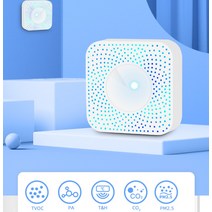 루버창 WiFi 스마트 공기 품질 모니터 6-in-1 PM2.5/포름 알데히드/VOC/CO2/온도/습도 감지기 알렉사 구글, 한개옵션0