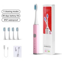 전동칫솔 Xiaomi- 음파 전동 칫솔 USB 충전 5 모드 전자 미백 IPX7 방수, [03] 분홍색