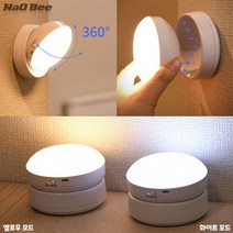 붙이는 LED 건전지 usb 충전 센서등 현관문 복도 계단 간접조명 부착식 자석 무선 센서등, 전구색