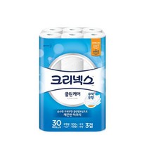 크리넥스 클린케어 3겹 30M, 30롤, 1개