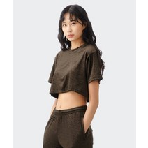 ADIDAS 크롭 벨벳 티 - 브라운 / HL9110 CROPPED TEE DBROWN rva-443531f