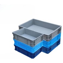 산업용 플라스틱 박스 물류 창고 공장 운반 수납 보관, 600x400x340mm, 덮개가없는파란색물류상자