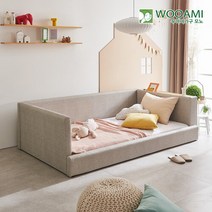 우아미가구 모노 B형 SS LED 패브릭가죽 침대프레임 DM5105, 라이트그레이