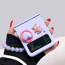 갤럭시 z flip 4 제트 지 플립 4 사전예약 폰 케이스 마카롱 컬러 펄 손 잡이 곰돌이 귀여운 케이스