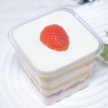 [당일출고] 보틀케이크용기 티라미수용기 PET정사각 100개입 400ml 케이스, Handmade 크라프트띠지 50p, 100p