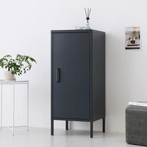 마켓비 MKB 철제수납장 캐비넷 모던세로중 1문 4251015, 다크그레이