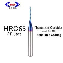 SENO-HRC55 HRC65 2 플루트 카바이드 마이크로 엔드 밀 1 개 CNC 딥 그루브 롱 넥 0.3MM 가공 목재 공구, 01 HRC65 2F_54 D2.5x20x4x50mm