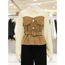 밸리걸 AK수원점 밸리걸 벨티드 코듀로이 배색 셔츠(392570)