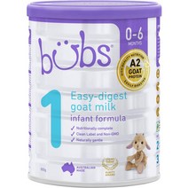 법스 호주 Bubs Goat Milk Infant Stage 1 1단계 이지 다이제스트 인펀트 0-6개월 산양 분유 800g, 1팩