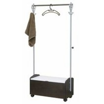 라이브뚜껑행거 이동식수납옷걸이 수납장 우드 이동형, 단품, 색상:화이트