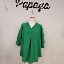 파파야 5부소매 박시블라우스 MRBL027B (초록은 밝은화사한색)