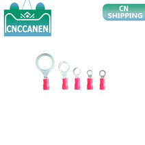 절연 링 터미널 커넥터 22-16 AWG 0.5-1.5mm2 빨간색 M3/M4/M5/M6/M8/M13 PVC 와이어 케이블 전기 크, 03 50PCS_06 M6 RV1.25-6