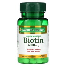 자연의 바운티 비오틴 5 000mcg 빠른 용해 정제 60개
