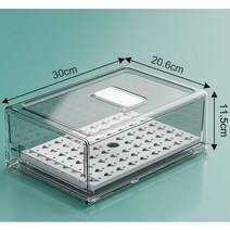 가완이일홈마니 주방 냉장실 냉동실 정리 투명 서랍 과일 채소 계란 보관 트레이 냉장고 수납, 라지 사이즈-건수 칸막이 있음