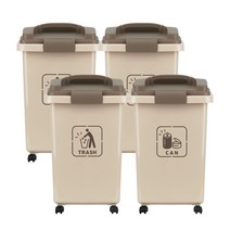 다용도 사무실 야외 4P 쓰레기통 30L 50L 솔보 인테리어휴지통 결합휴지통 화이트휴지통 예쁜 labinlab*587245167LK, 솔보휴지통50L_(브라운4p)