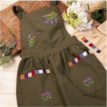 하마공방 코코면 리본 꽃자수 전통 한복 원피스 앞치마, 보라색, 10개