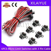 우드라이터 3018-prover3018-mx33018-prover mach3용 1m 3핀 케이블이 있는 6pcs 마이크로 리미트 스위치