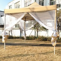 타프모기장 메쉬 스크린 쉘터 대형 하우스 그늘막, 카키 화이트 3 미터 세트  모기장 4도어