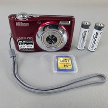 니콘 쿨픽스 L24 14.0MP 디지털 카메라 - 16GB 메모리 카드가 빨간색 탁월합니다