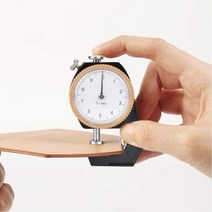 업그레이드 된 0 ~ 10mm 두께 게이지 가죽 천용 플랫 헤드 두께 테스터 다이얼 측정 정확도 0.1mm 스테인, 한개옵션0