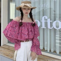 라오농 여성블라우스 긴팔 봄가을 오픈숄드 플라워 쉬폰54 +d2506LL