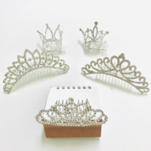 티아라 왕관 머리띠 티아라 머리핀 생일파티 머리띠 생일축하 머리띠 진주 집게핀 파티소품 웨딩소품 블링블링, 생일왕관_골드, 선택안함