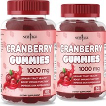 New Age 크랜베리 1000mg 식물성 젤리 60개 2통 120개