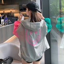 [세인트이브] J4013 스마일 캐주얼 여자 바람막이 후드점퍼