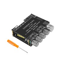 측량 분석 장비 BT5.0 2.1 채널 블루투스 5.0 서브 우퍼 앰프 보드 50W x 100W 파워 오디오 스테레오 베이스 AUX 앱 제어, 01 Black