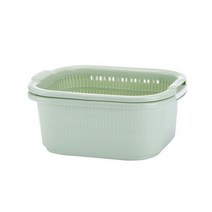 2 In 1 과일 바구니 보관함 주방 싱크 배수 분지 세척 과일 야채 냄비 식품 세척 스트레이너 주방 도구, green