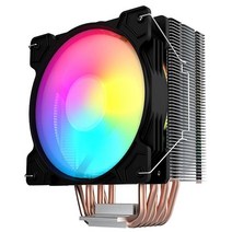 에어 쿨러 6 히트 파이프 타워 cpu 쿨러 외부 소프트 rgb 발광 12cm cpu 냉각 팬 데스크탑 컴퓨터 cpu 라디에이터, 1