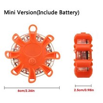 1/2/3/4/6/8/10/12Pcs LED 경고 라이트 배터리 내장 9 모드 안전 플레어 대시 비상 깜박임 램프 휴대용 스트로브, Mini-Normal Type_2Pcs