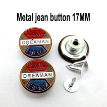 니켈도금 30 피스 17MM 레드 메탈 워드 청바지 단추 의류 진 액세서리