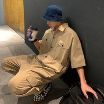 오르난 남성 루즈핏 와이드 배기 점프수트 jh388