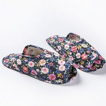 BOFO 여성용 거실 천 슬리퍼 퀼트 면 실내화, 15번 꽃동산, 1개