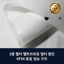 야콘요거트/ 3중구조 국산 멜트브라운 KF94 마스크 필터 원단 5매, 상세페이지 참조