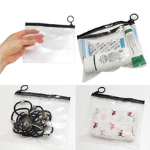투명 PVC 슬라이드 지퍼백 보관 비닐 파우치 마스크, 프리미엄 지퍼백(소)