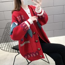 니트 카디건 여 봄가을 박시 니트 코트 여 봄가을 E42760A16