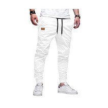 Renaowin Mens Joggers Casual Cotton Chinos Cargo Pants Drawstring Jogger Sweatpants with Pockets Hik