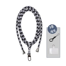 스타트 휴대폰 숄더 스트랩 목걸이 줄 3종 세트, BK/WH/GY